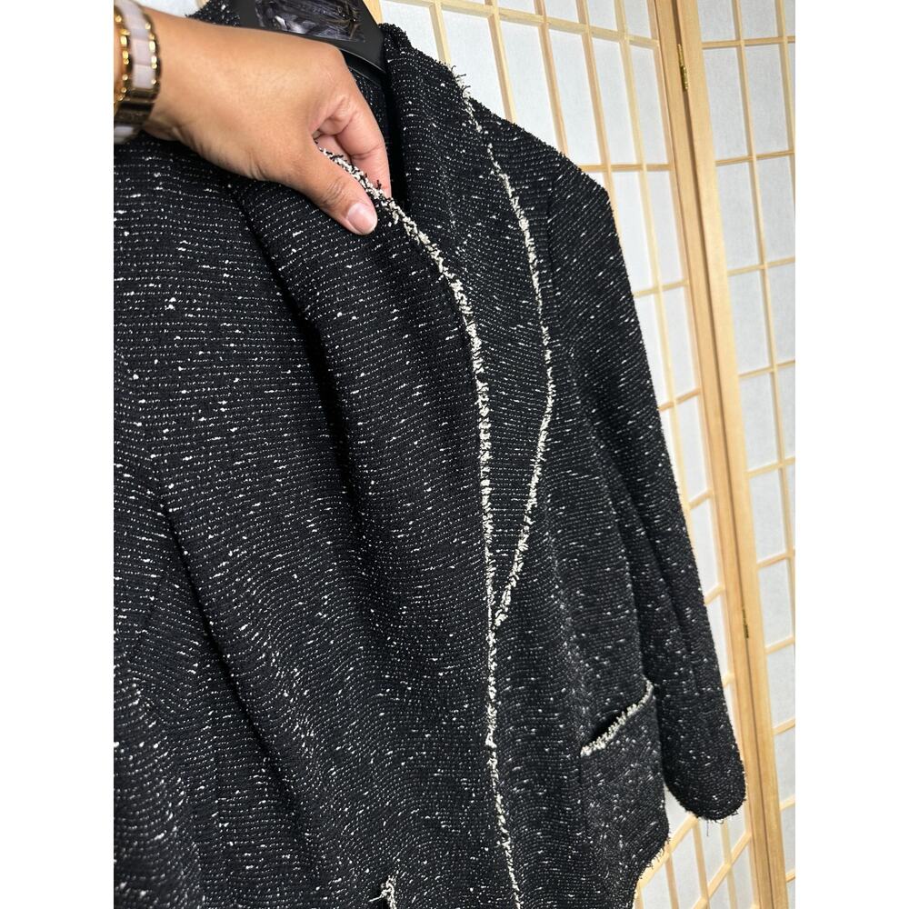 Max Studio Tweed Drape Jacket with Pockets Women's Size L - Picture 2 of 7